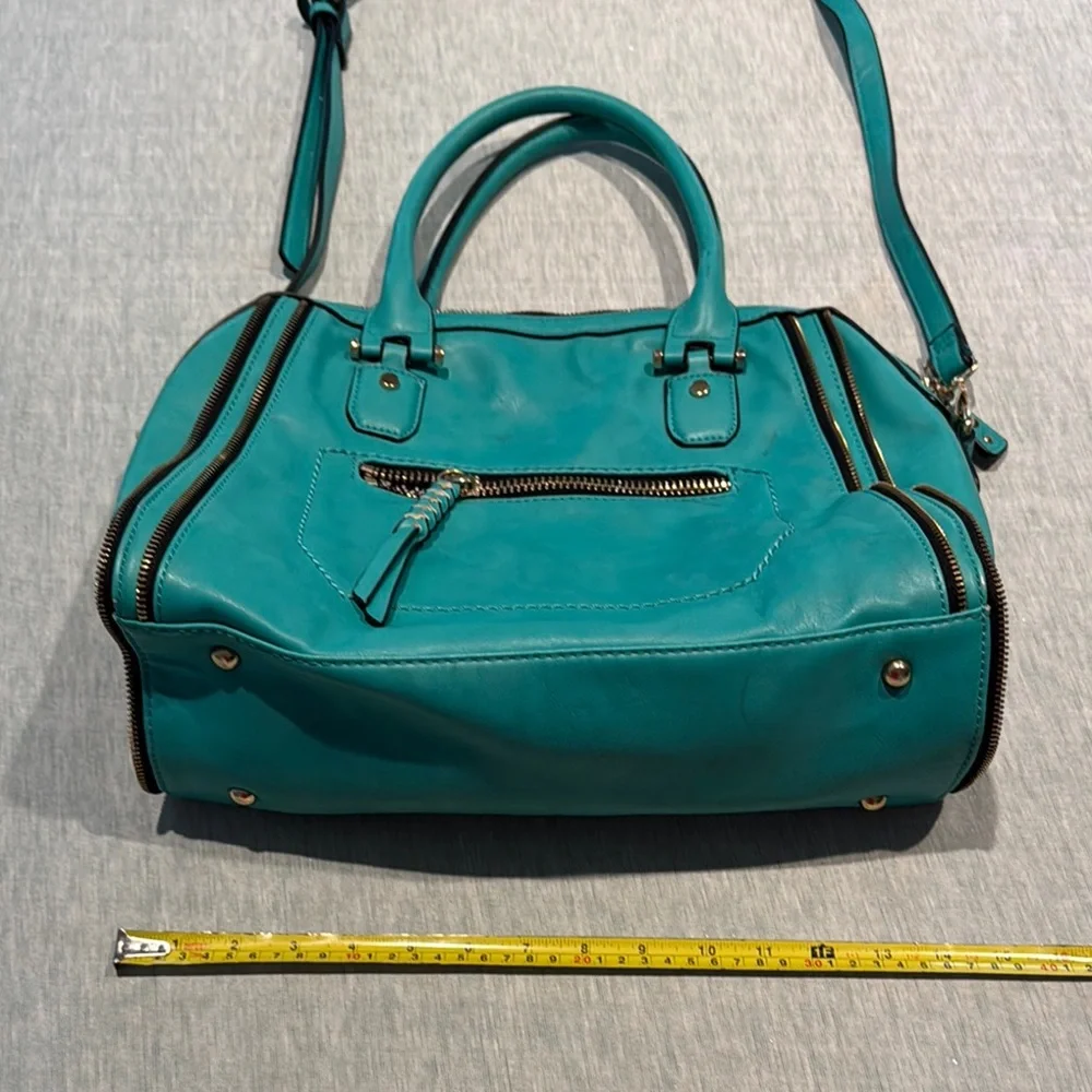 Urban Expressions Green Satchel with Structured Design and Double Handles